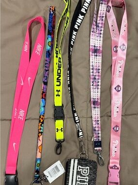 Assorted Lanyard Lot-Vera Bradley, Oakley, Nike, Pink, Under Armour, Phillies